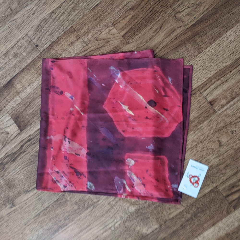 John Venzia Hand printed silk scarf